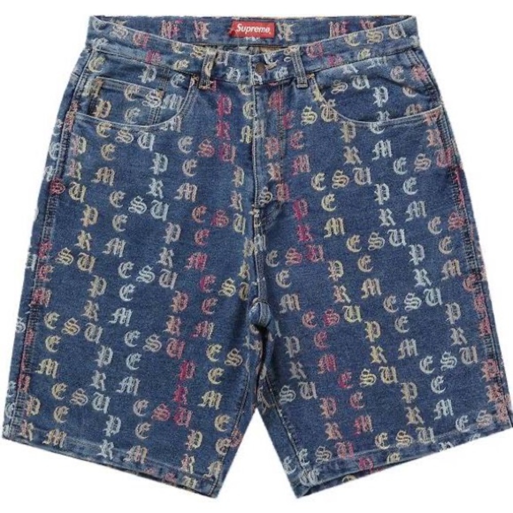 Supreme Gradient Jacquard Denim Shorts Size 34